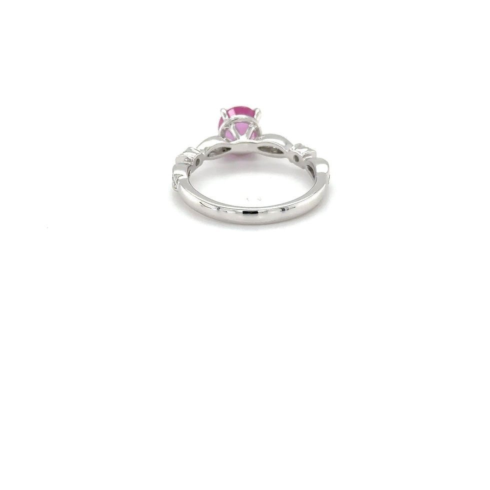 Thumbnail: 14k white gold Pink Sapphire & Diamond Ring