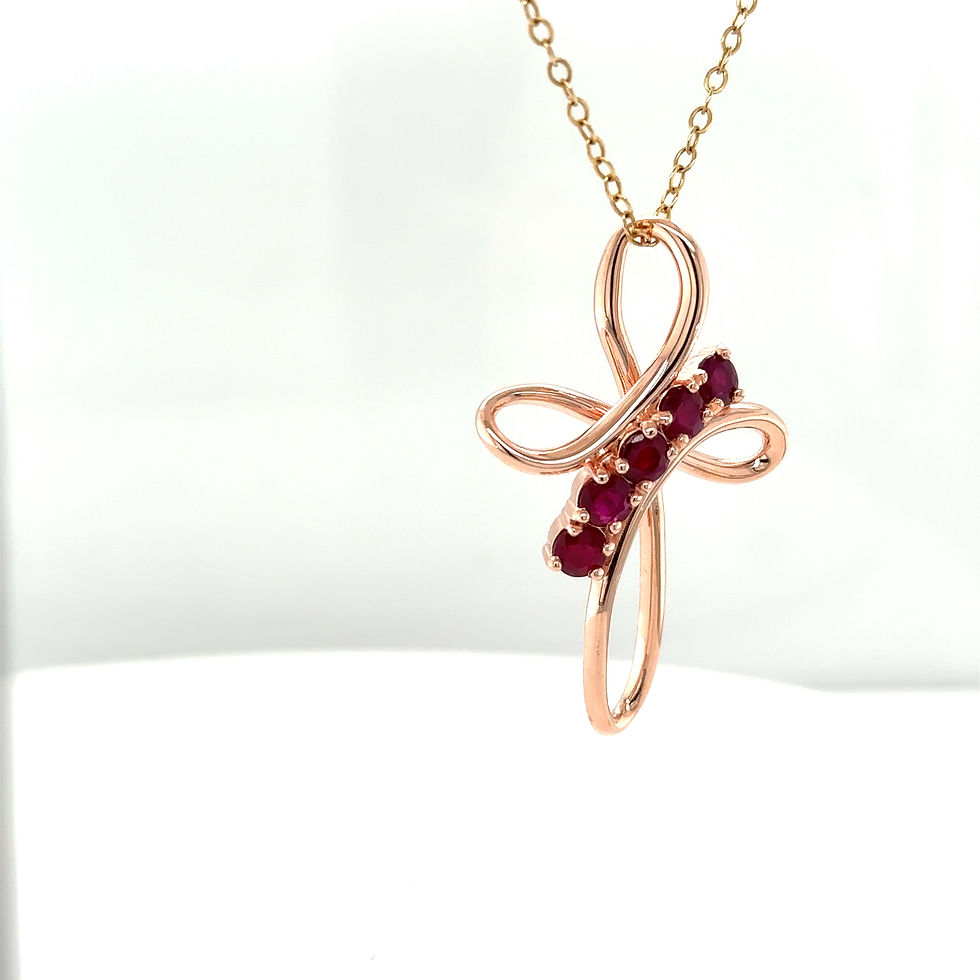 Thumbnail: 14K Rose Gold Ruby Pendant/Gift For Christmas