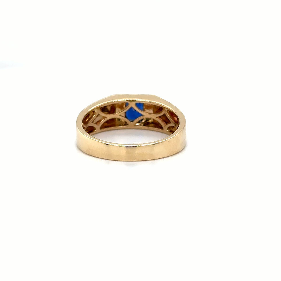 Thumbnail: 14k Yellow Gold  Blue Sapphire Statement Ring/ Classy Jewelry For Him and Her