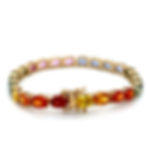 Thumbnail: 14K Yellow Gold Fancy Sapphire Oval Tennis Bracelet / 23.33ctw Elegant Luxury Gi