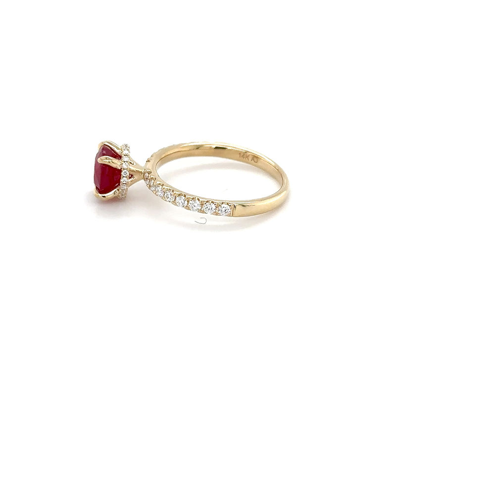 Thumbnail: Ruby & Diamond Ring in 14K Yellow Gold