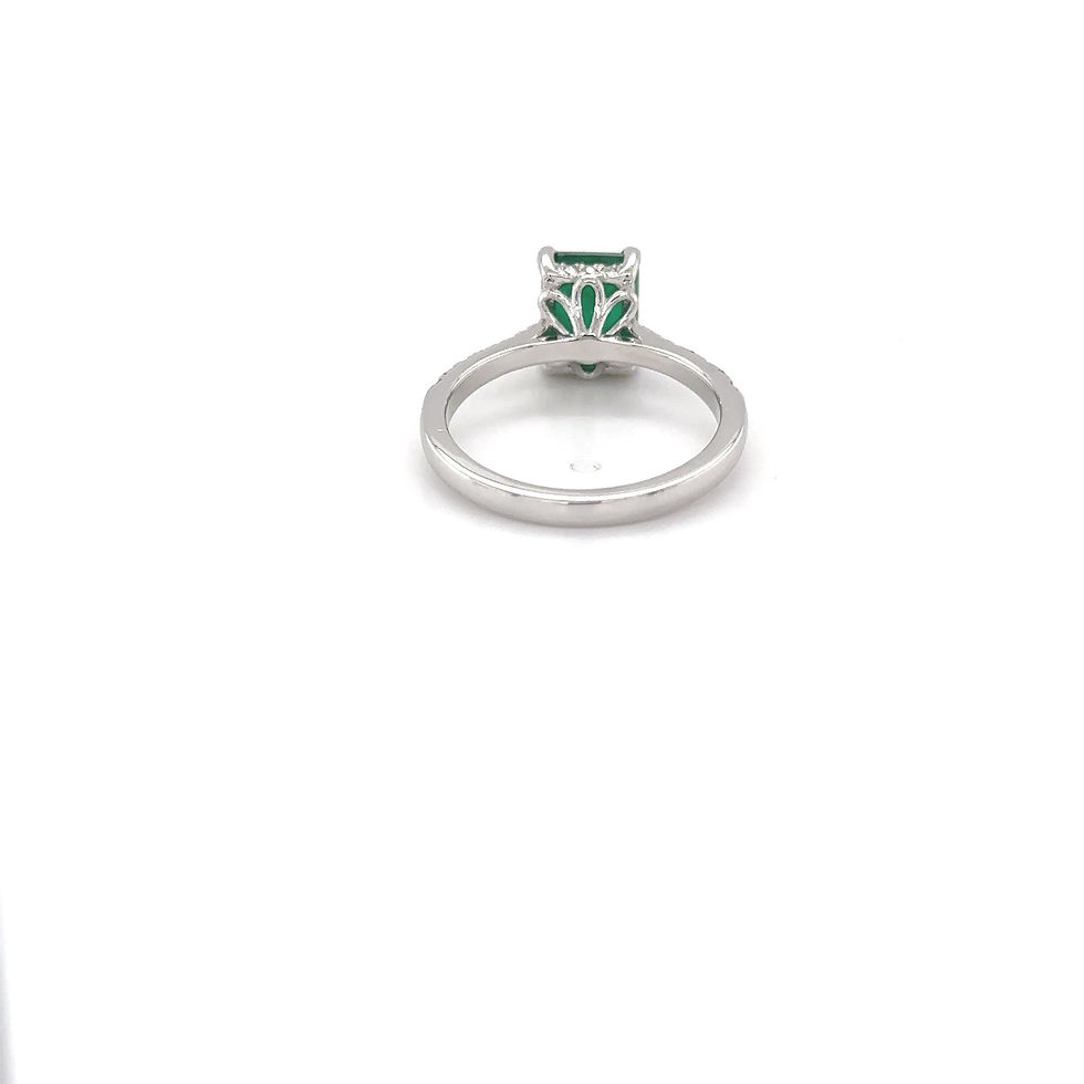 Thumbnail: 14K White Gold Ring/ Diamond Ring/ Emerald Ring/ Beautiful Ring