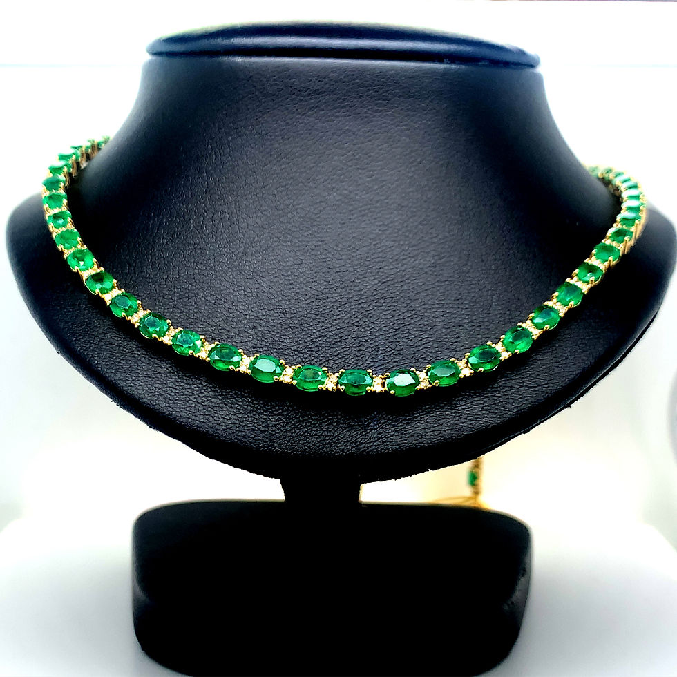Thumbnail: Emerald Gemstone Gold and Diamond Necklace