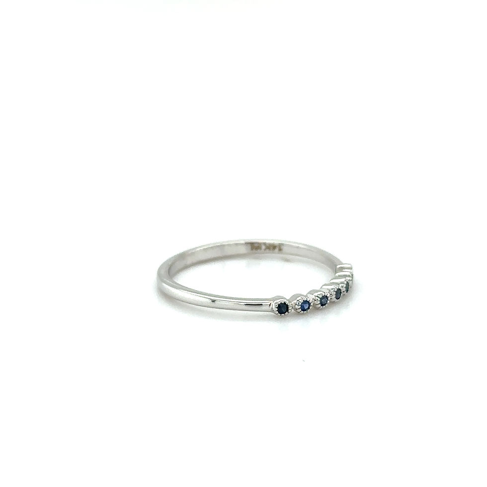Thumbnail: 14k White Gold Sapphire Ring/ Minimal Grace / Everyday Sparkle/ Gift For Her
