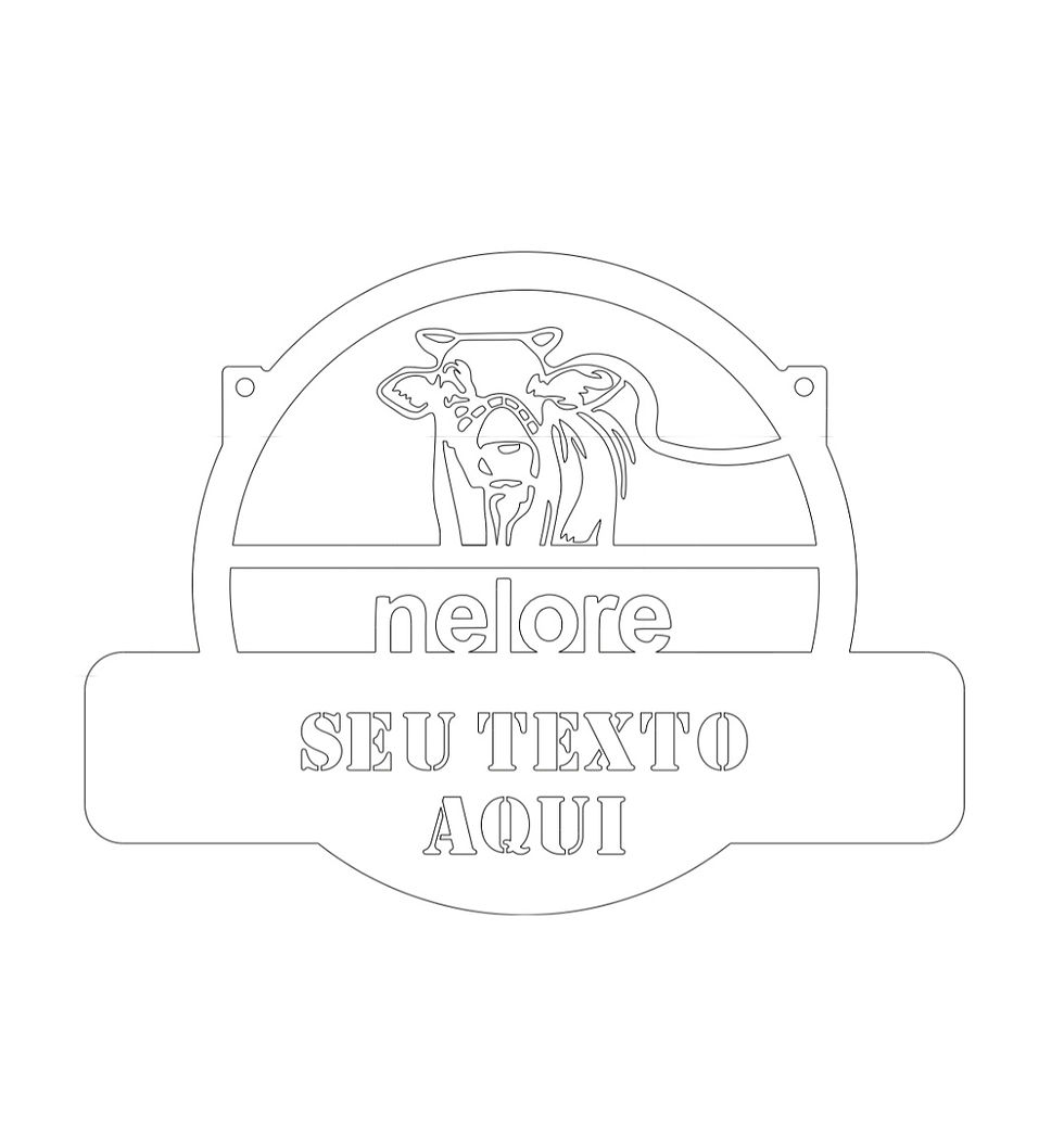 Miniatura: Vetor Dxf Decoração Touro Nelore 091