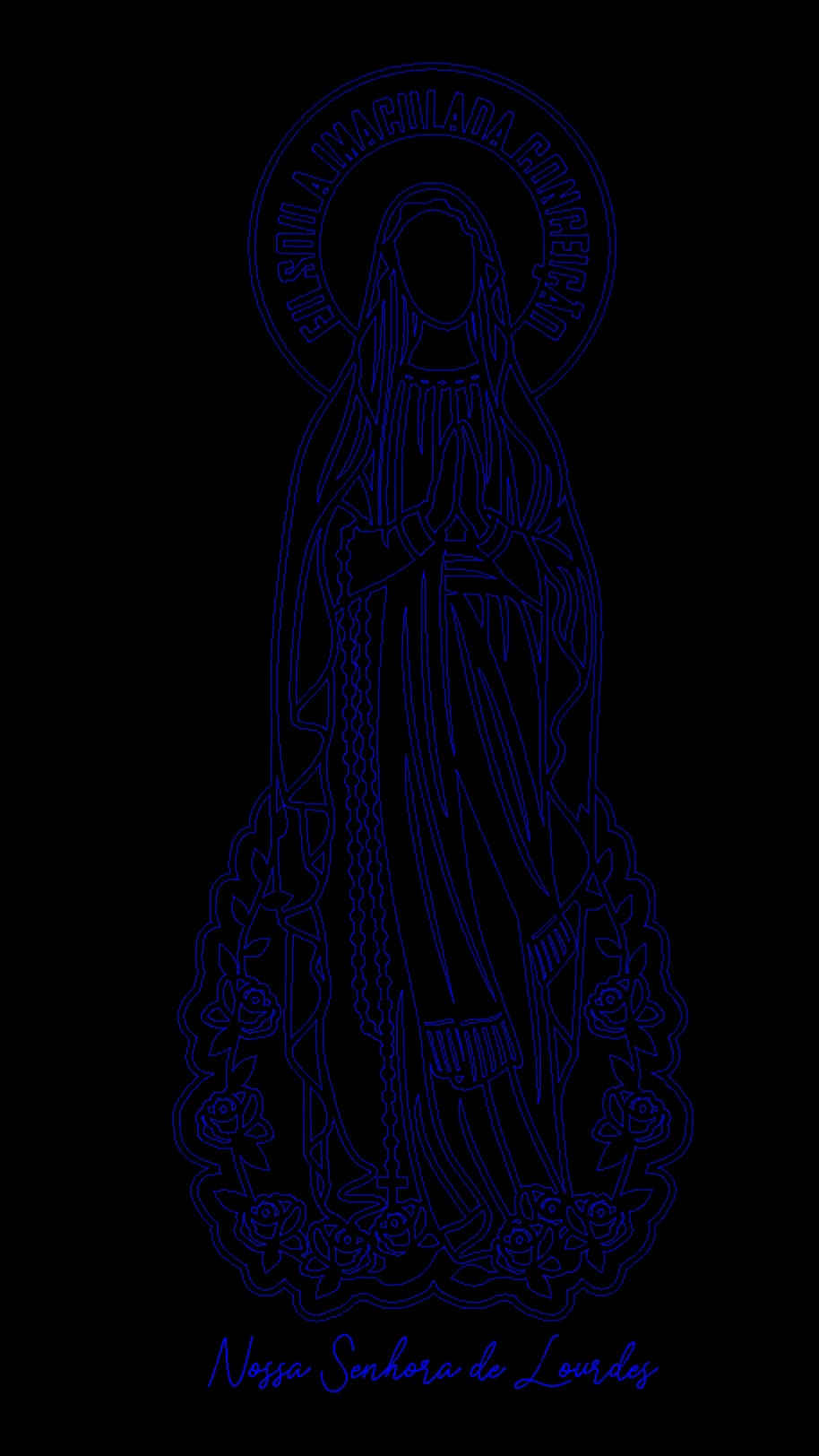 Miniatura: Vetor Dxf nossa senhora de Lourdes 043