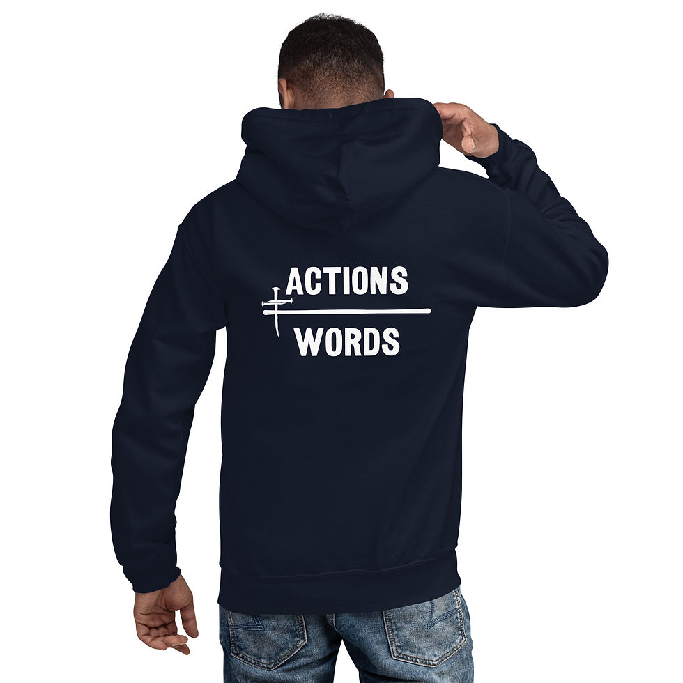 Thumbnail: Actions over Words Unisex Hoodie