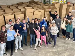 College Hype Team picture at the Weymouth Food Pantry