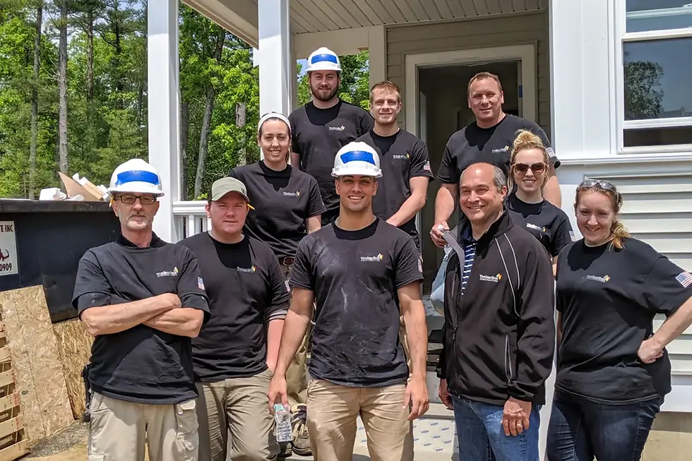 Timberline Construction Employees with College Hype Construction Apparel On