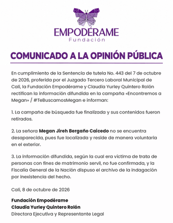 Comunicado a la opinión pública