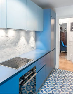 Cuisine bleu carreaux de ciment un archi dans ma cuisine