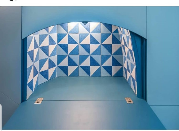Cuisine bleu carreaux de ciment un archi