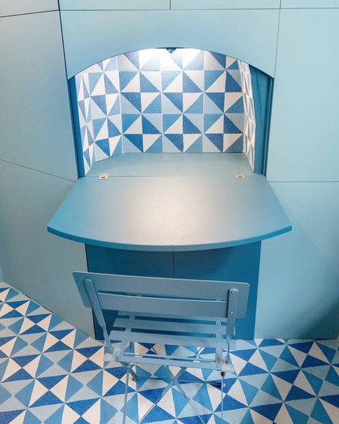 Cuisine bleu carreaux de ciment un archi