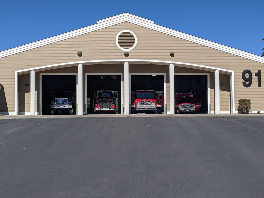 open doors on front of fire station