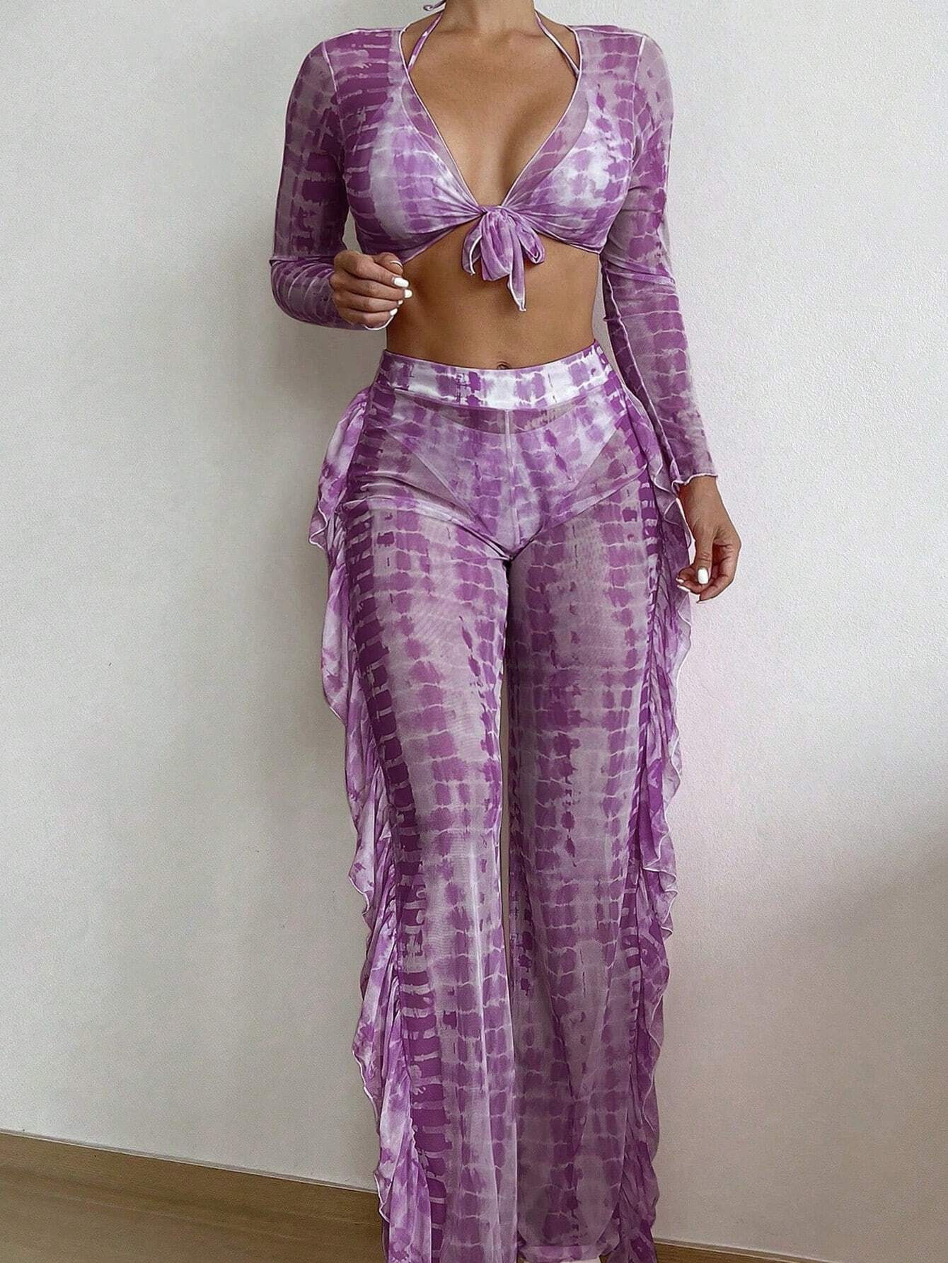 Ensemble de bikini tie-dye de plage d'été