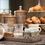 Thumbnail: Wood/Metal Cream And Sugar Set