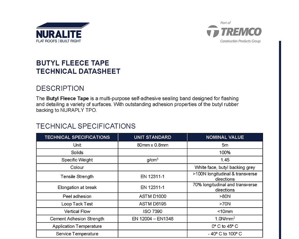 Butyl Fleece Tape TDS