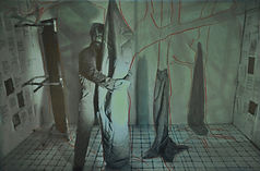 Abécédaire carcéral des paraphilies 24/26 40 / 60 cm, acryl & neocolors on canvas, 2016.