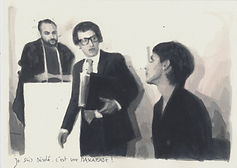 tribunal 17 / 24 cm, ink and watercolor on paper, 2015.