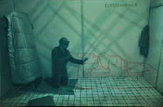 Abécédaire carcéral des paraphilies 3/26 40 / 60 cm, acryl & néocolor on canvas, 2016.