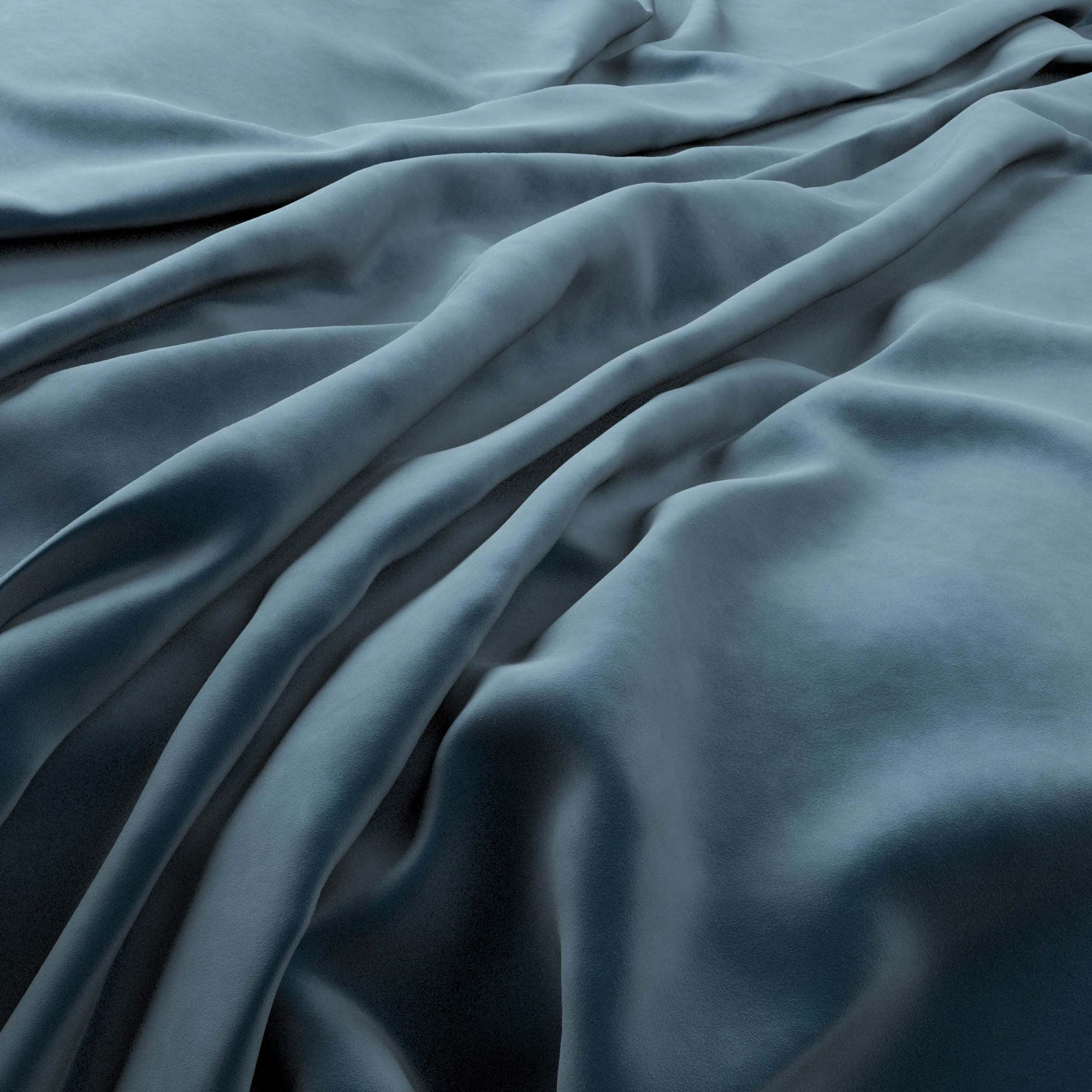 Plush velvet upholstery fabric in teal colour