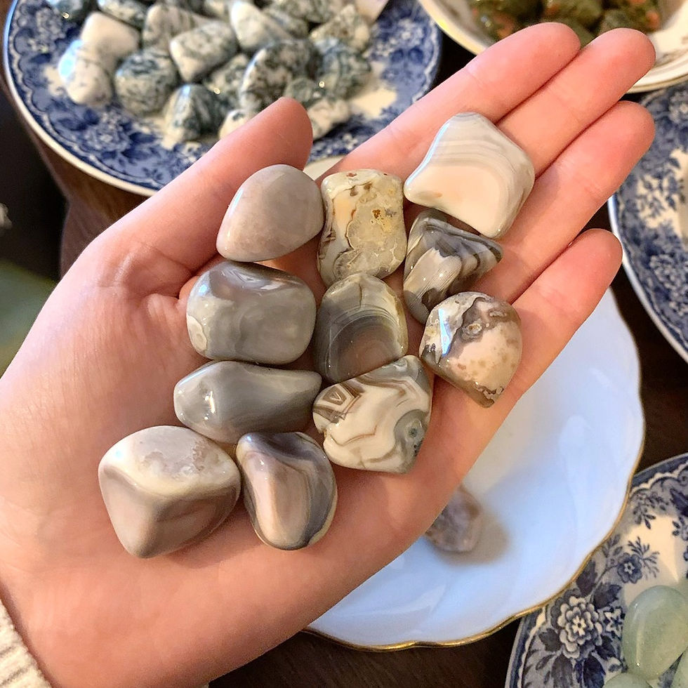 Pink and Grey Agate Tumblestone (Botswana)