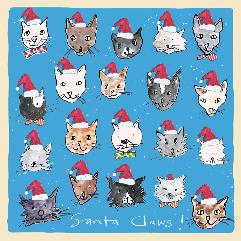 Santa Claws Christmas Greetings Card by Poet and Painter