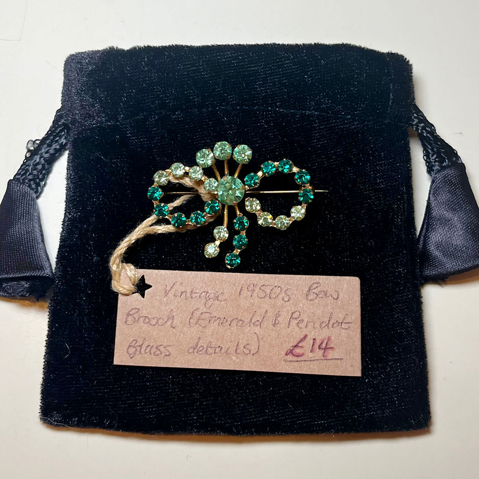 1950s Green and Gold Bow Brooch