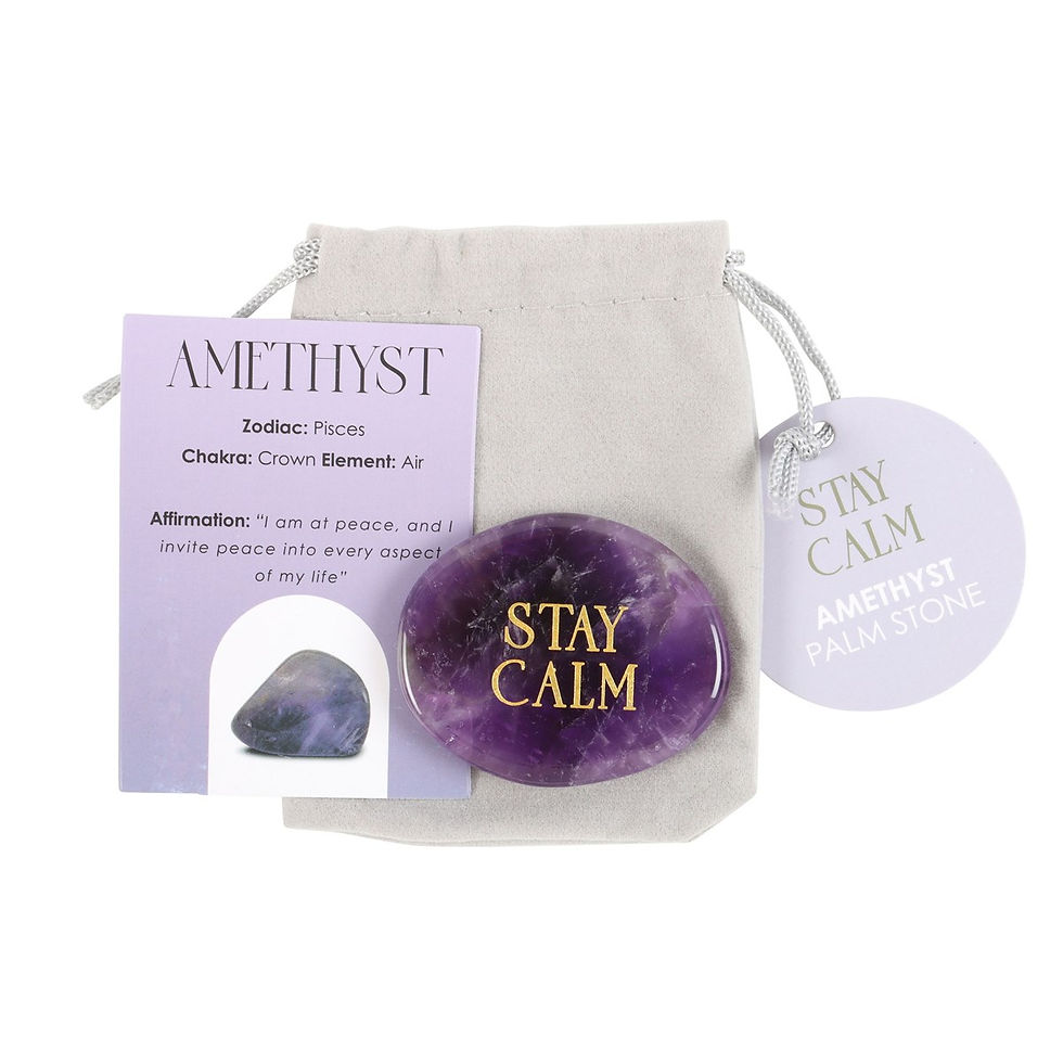 Thumbnail: "Stay Calm" Amethyst Crystal Palm Stone