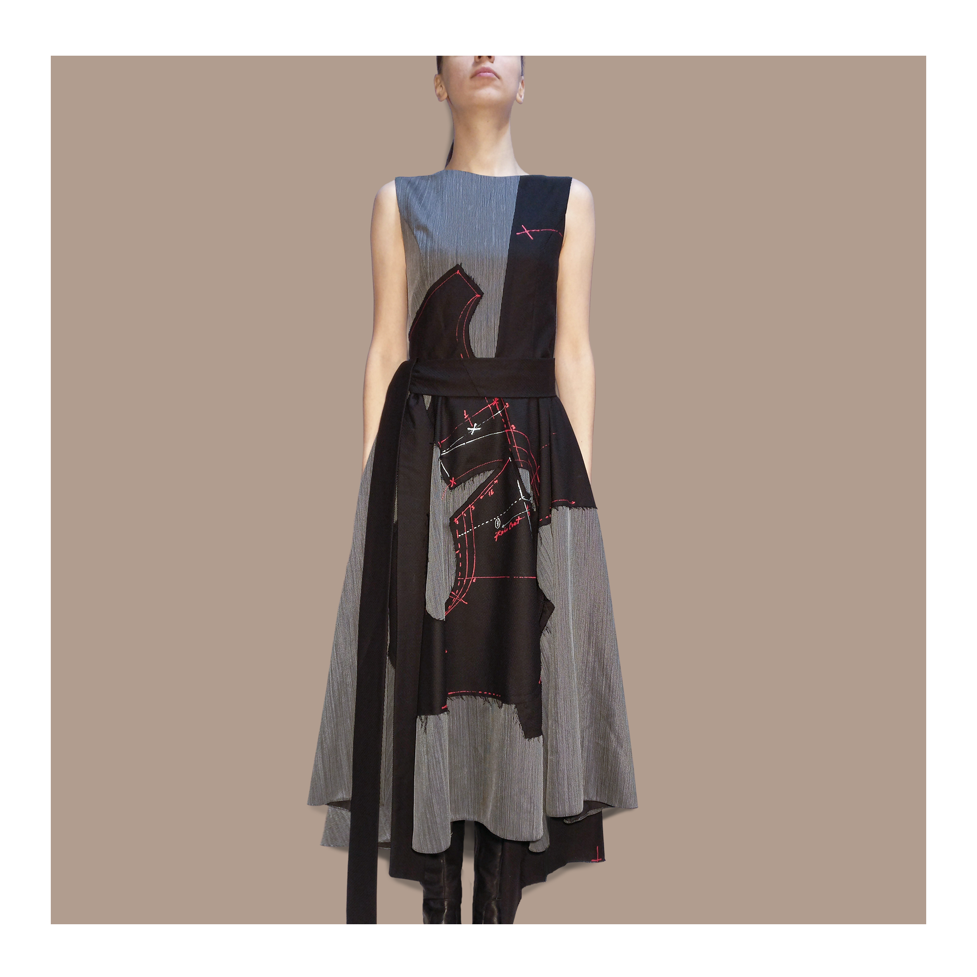 Pinned pattern dress