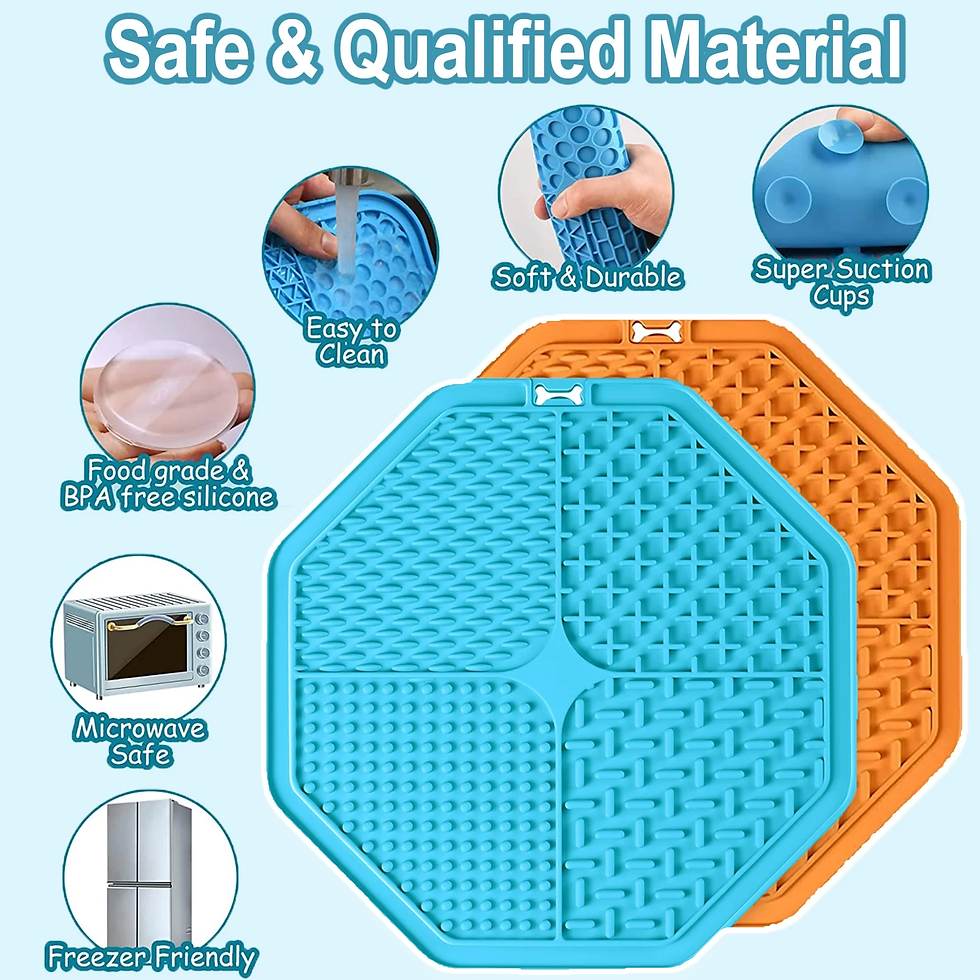 Thumbnail: Lick Mat for Dogs, 2 PCS Dog Slow Feeder Lick Mat, Boredom Anxiety Reducer Pad f