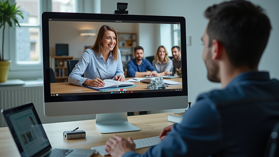 Close-up view of a virtual classroom interface with participants and chat