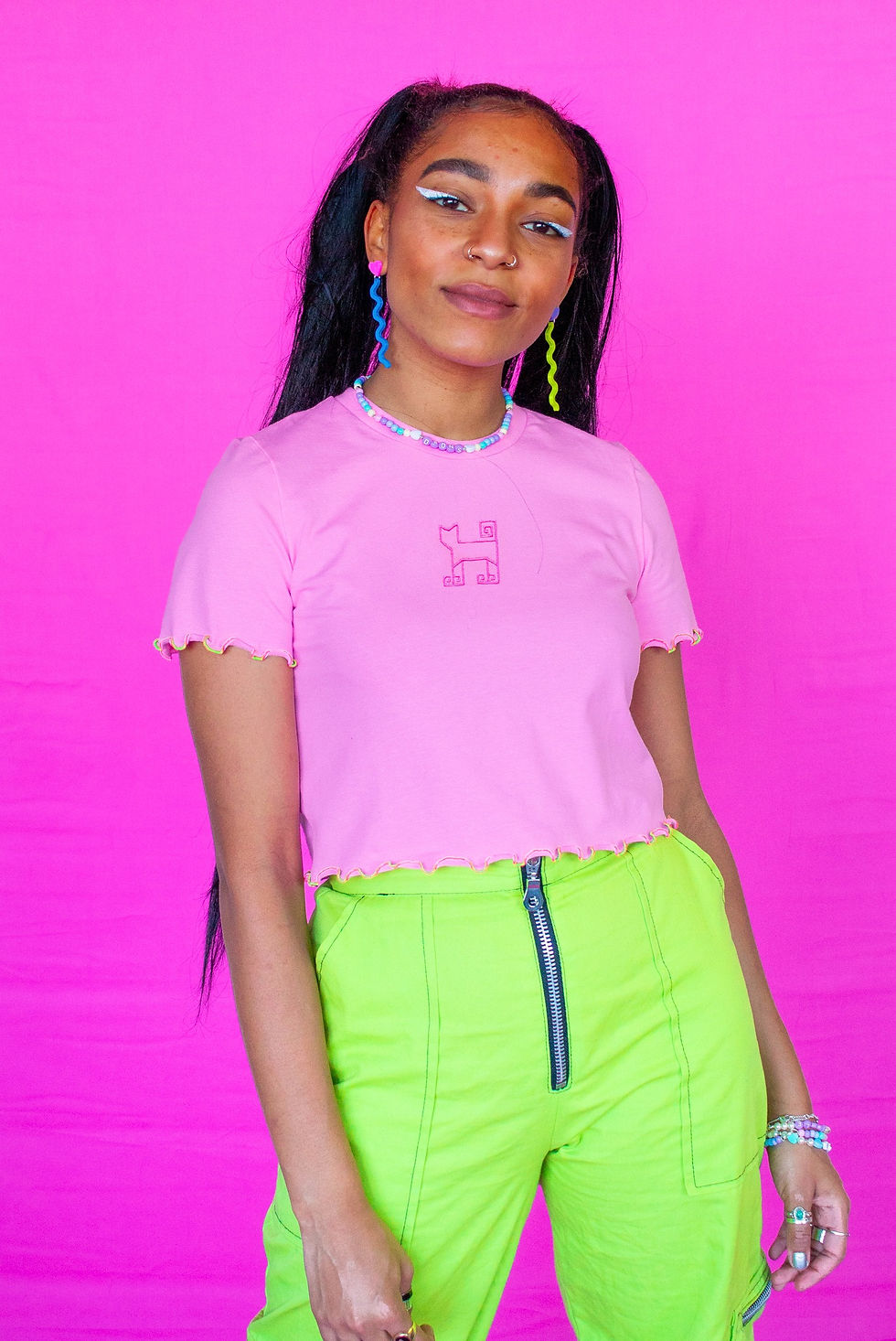 Thumbnail: NEON CAT LOGO PINK ORGANIC TEE