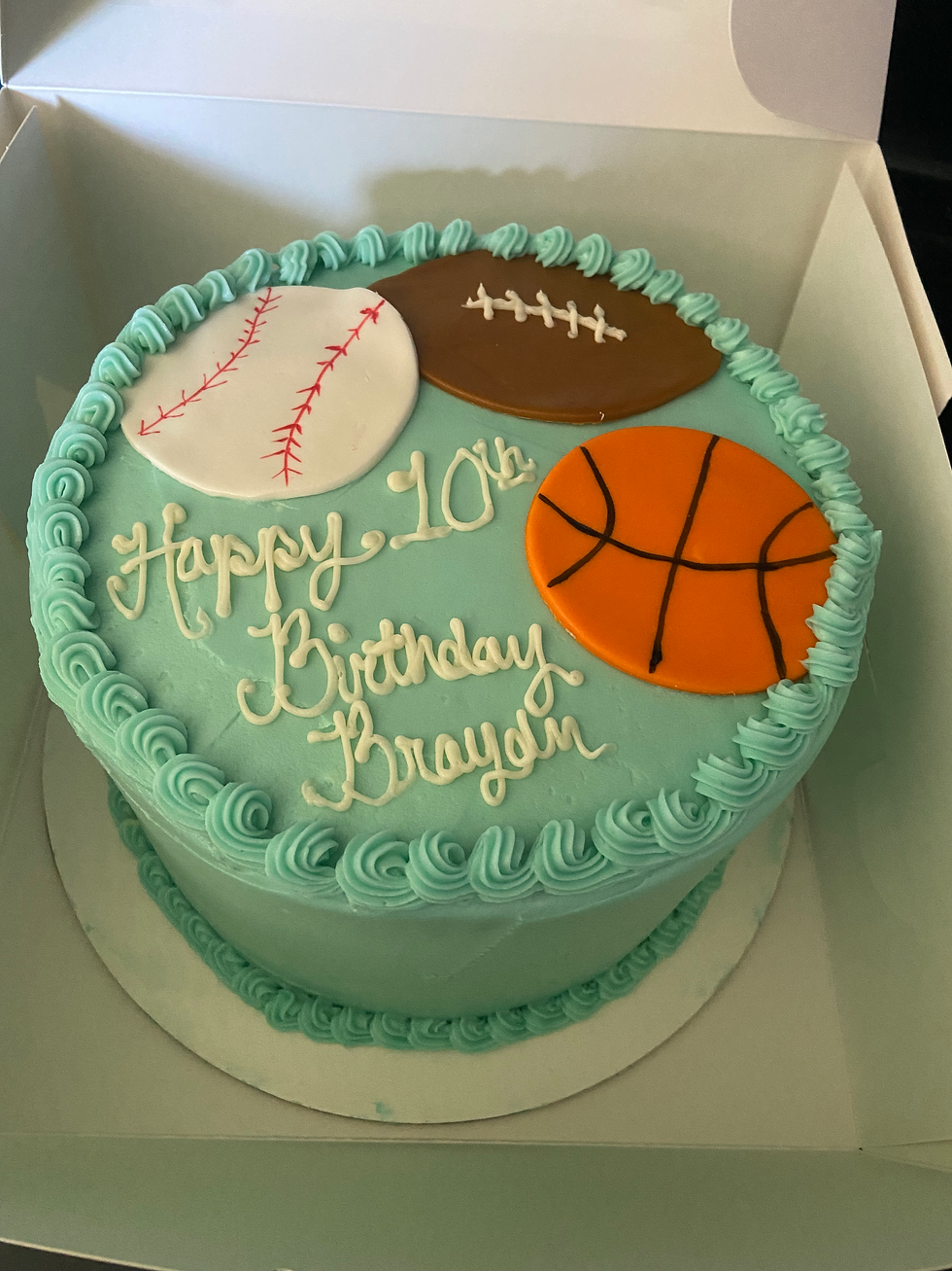 Thumbnail: Custom cake; triple layer with buttercream icing 