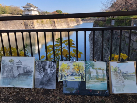 【野外スケッチ】大阪城公園のご報告 12月7日