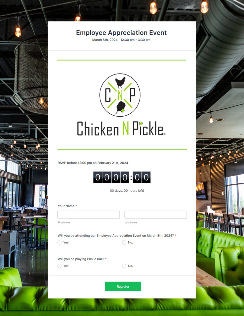 Employee Appreciation Event Jotform