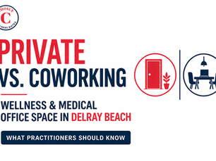 Private vs coworking wellness and medical office space in Delray Beach FL comparison for independent practitioners