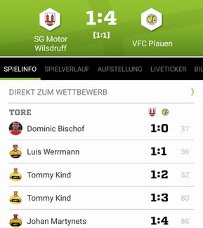 Erste Mannschaft unterliegt VFC Plauen im Landespokal