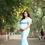 Thumbnail: Long Fishtail gown with off shoulder Frills