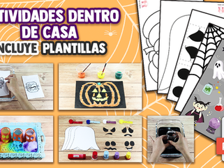 🎨  5 Actividades para Niños para hacer en CASA por Halloween 🎃  - 📎 Incluye Plantillas [PDF]