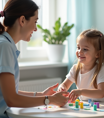 A-pediatric-therapist-engaging-with-a-child-during-an-interactive-therapy-session-in-a-bri