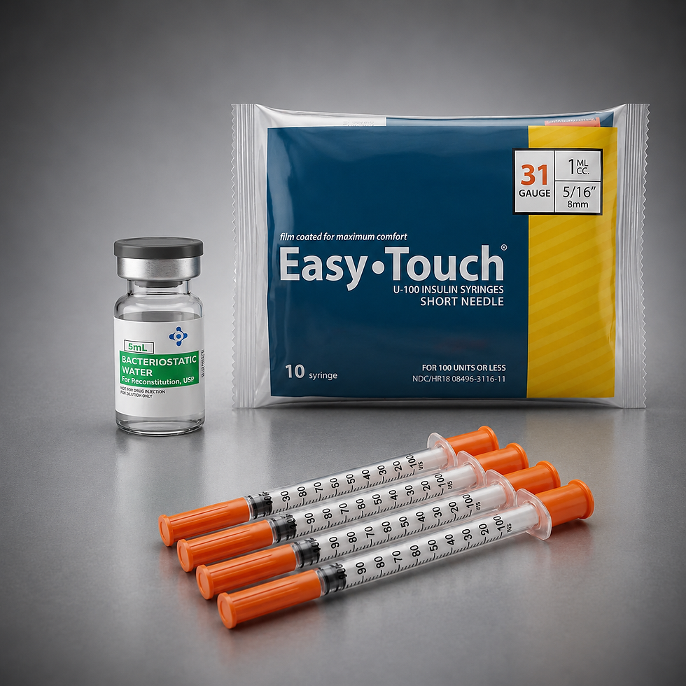 Thumbnail: FULL TRT Stack: HGH 100iu, Test Cyp, HCG, 4ml Bac Water, & 10 Insulin syringes