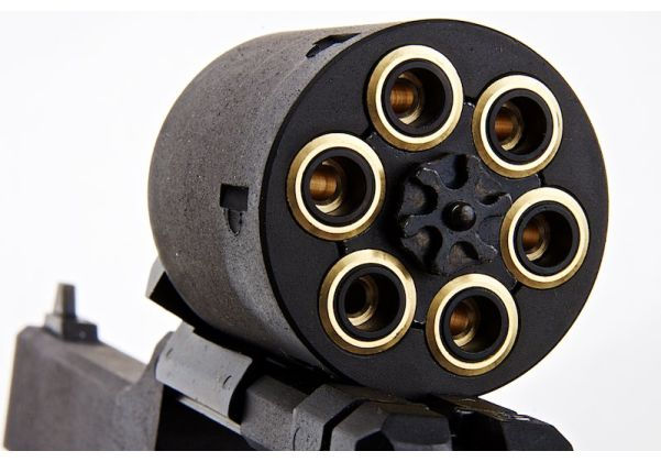 Thumbnail: Marushin Mateba Gas Revolver 4 inch - Black (Heavyweight Wood Grip Version)