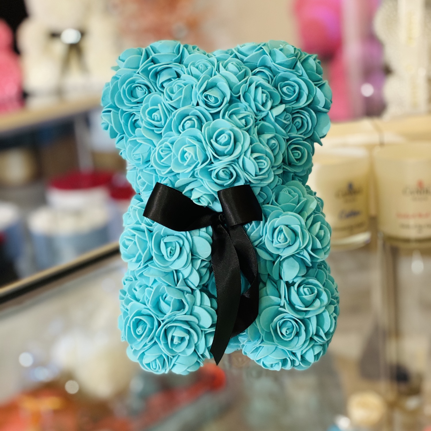 Thumbnail: Flower Foam Bear - Turquoise 25cm