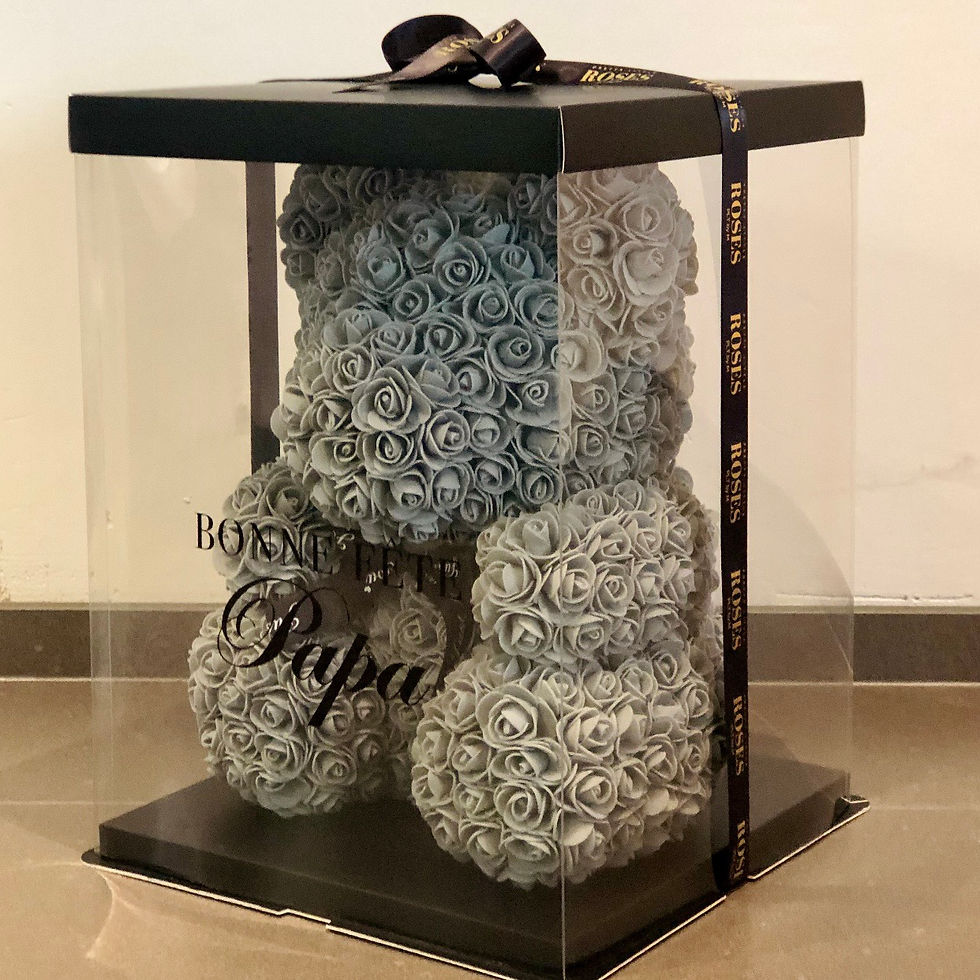 Thumbnail: Floral Foam Bear - Grey 40cm
