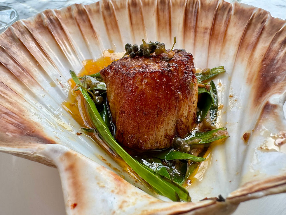Roast Orkney scallop at Isca at Borde Hill