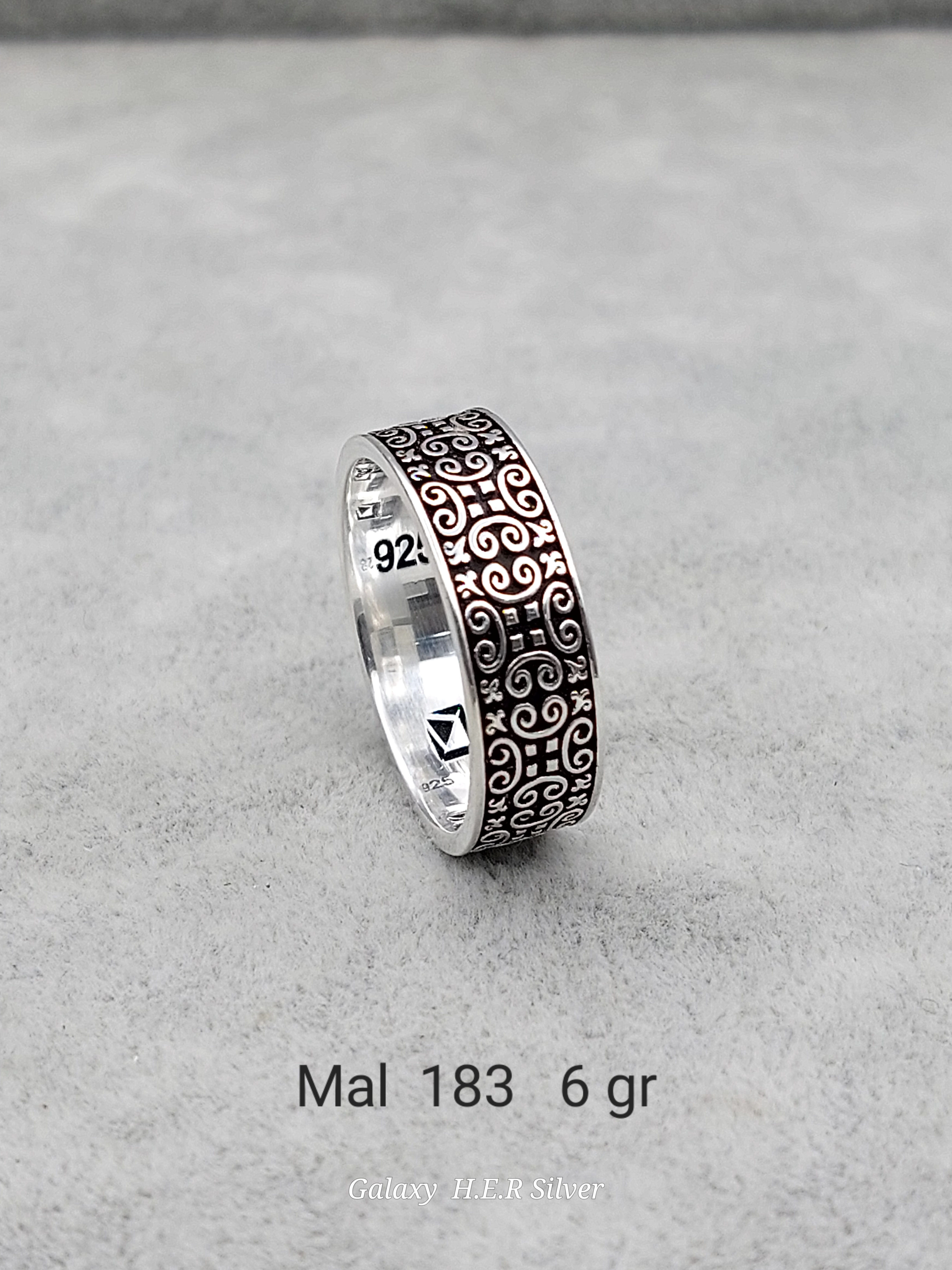 SILVER OXID ALYANS WEDDING RING  MAL 183  6 GR