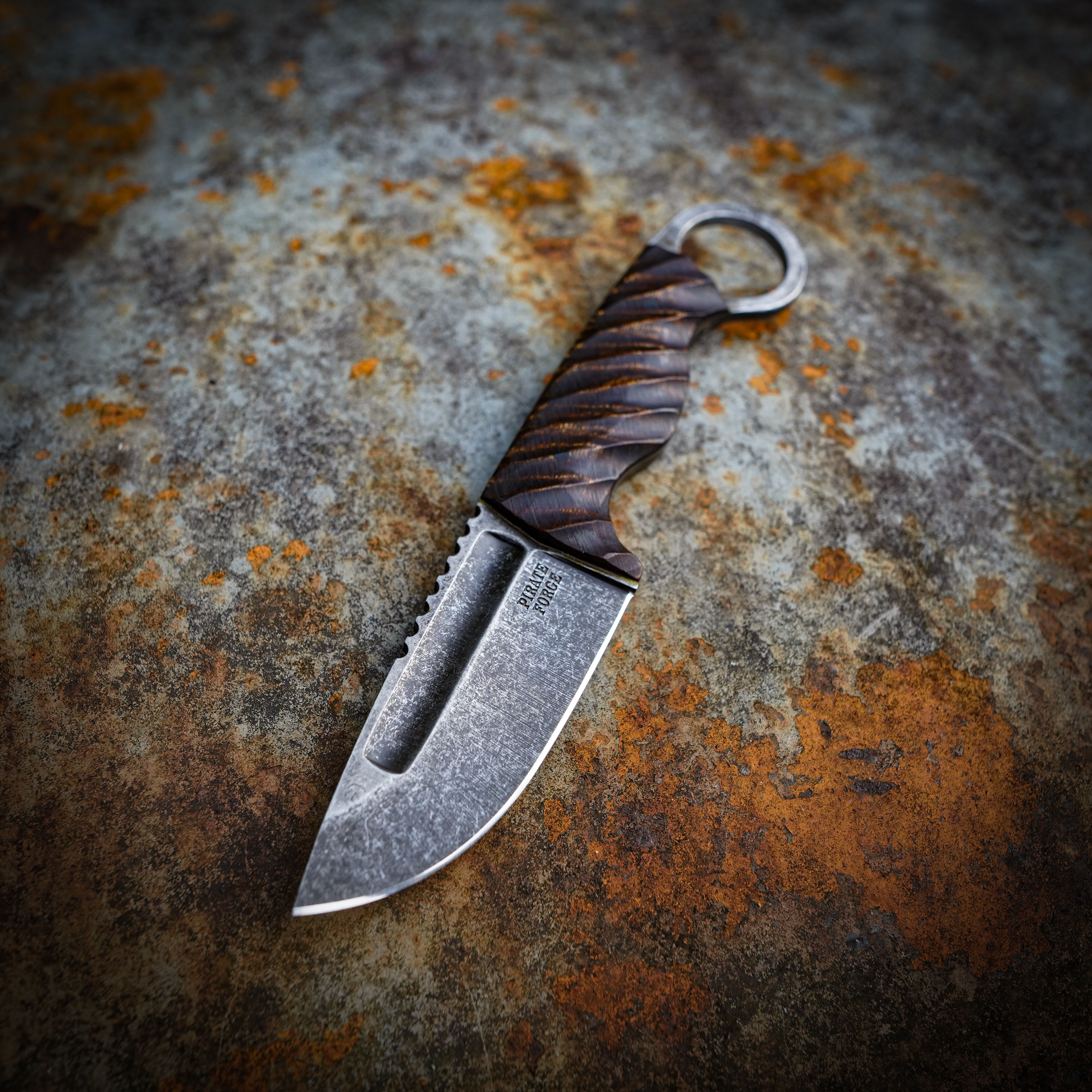 Tactical Raven EDC/Diag. Carved Curly Maple