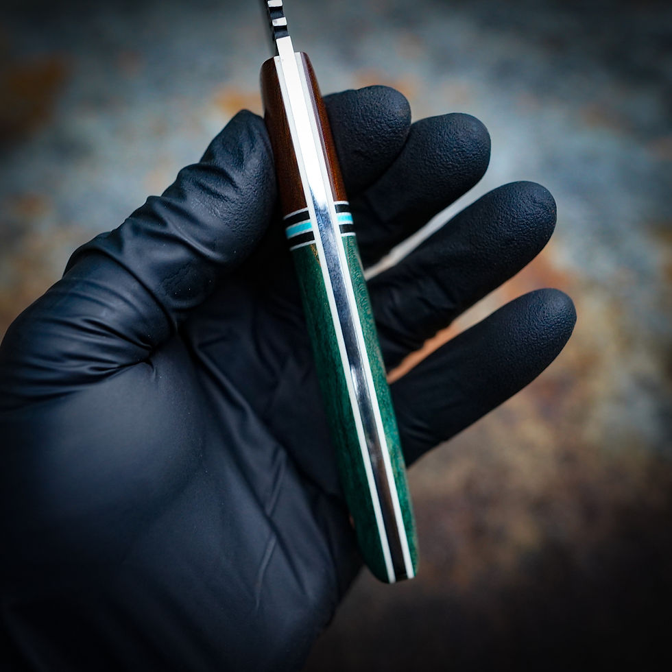 Thumbnail: Grail MINK/Vintage Micarta/Teal Maple