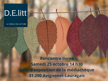 Rencontre livres le samedi 25 octobre